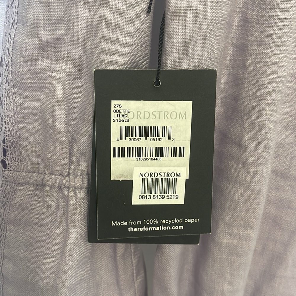 Reformation linen top in lilac - Picture 2 of 3